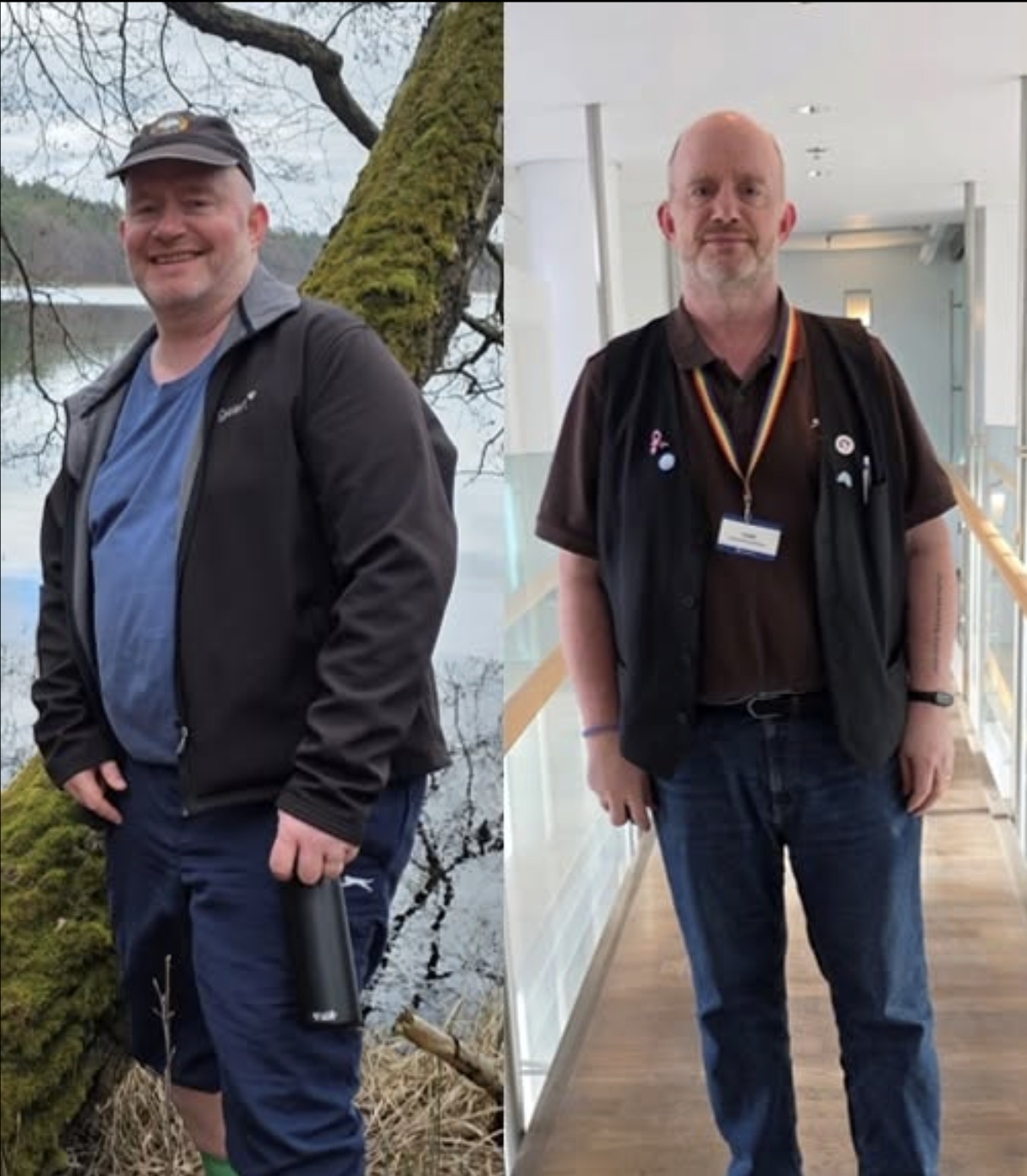 Þorsteinn Gunnar Jónsson fyrir og eftir breytingar á lífsstíl